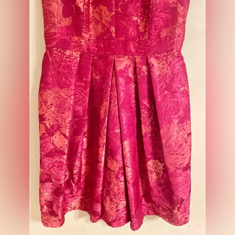 Carmen Marc Valvo Gorgeous Floral Jacquard A-Line Cocktail Dress Size 12 - EUC - Picture 5 of 13